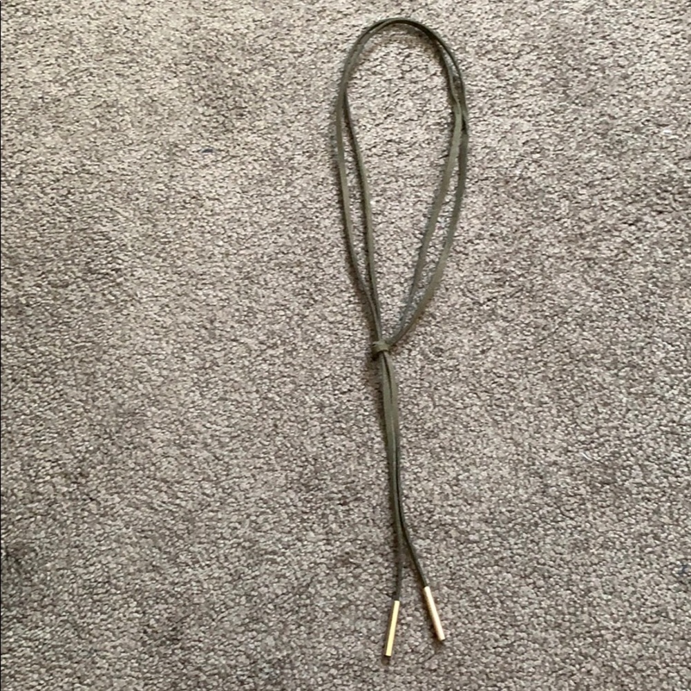 Green bolo wrap necklace